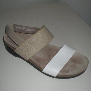 Munro American Womens Leather Slingback Comfort Walking Wedge Sandal - Size 8W
